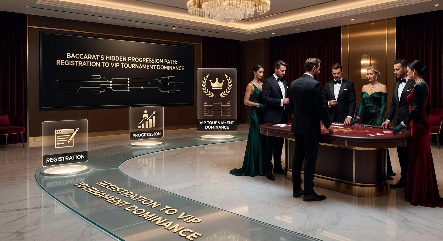 VIP-Baccarat-Turnier mit hochgesteckten Spielern, Pokalen und luxuriösen Elementen