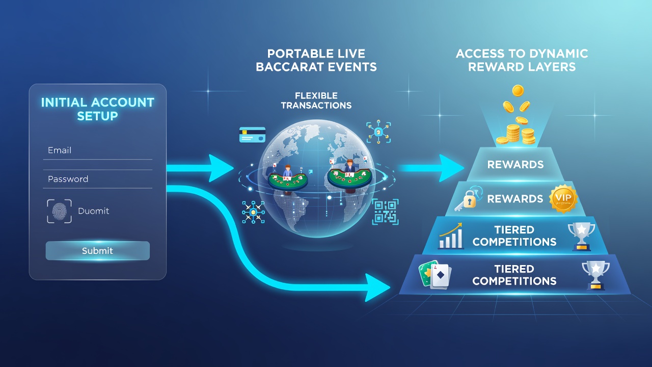 Darstellung der Kontoeinrichtung und Belohnungsebenen in mobilen Baccarat-Plattformen