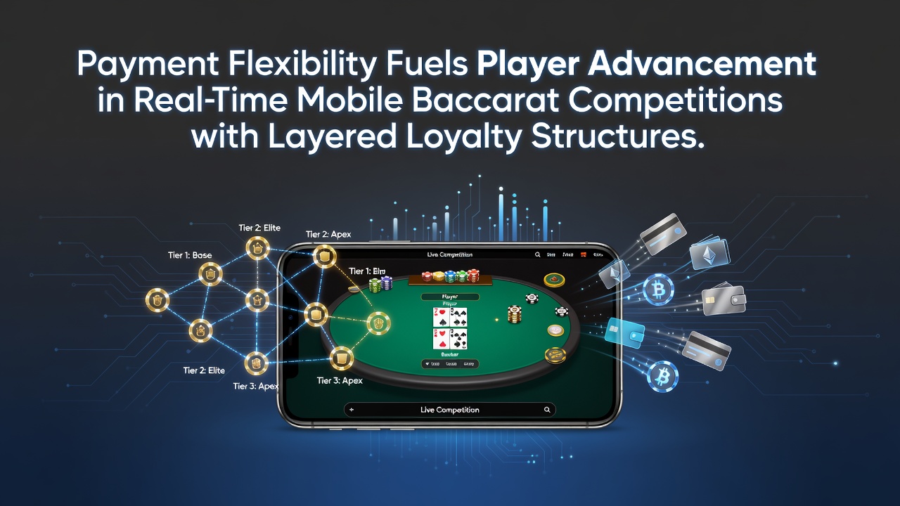 Mobile Baccarat Spieloberfläche mit Zahlungsoptionen und Treuelevel-Anzeige